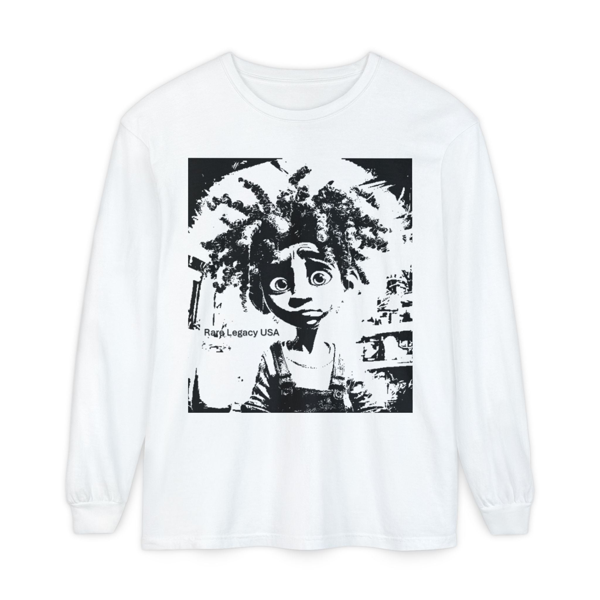 Retro Cartoon Portrait Long Sleeve Tee