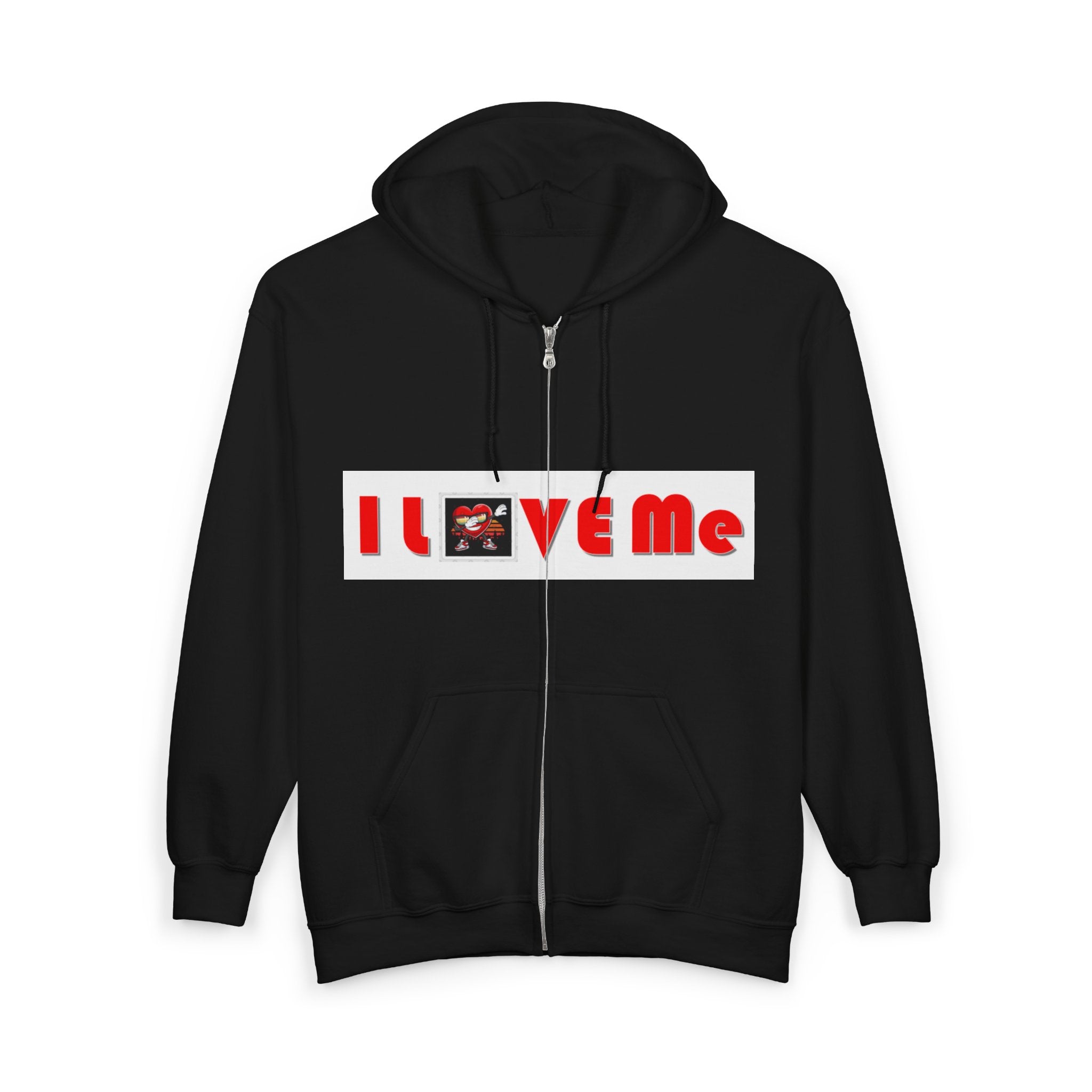 Zip Hoodie — "I Love Me" Graphic Self-Love Full-Zip Sweatshirt