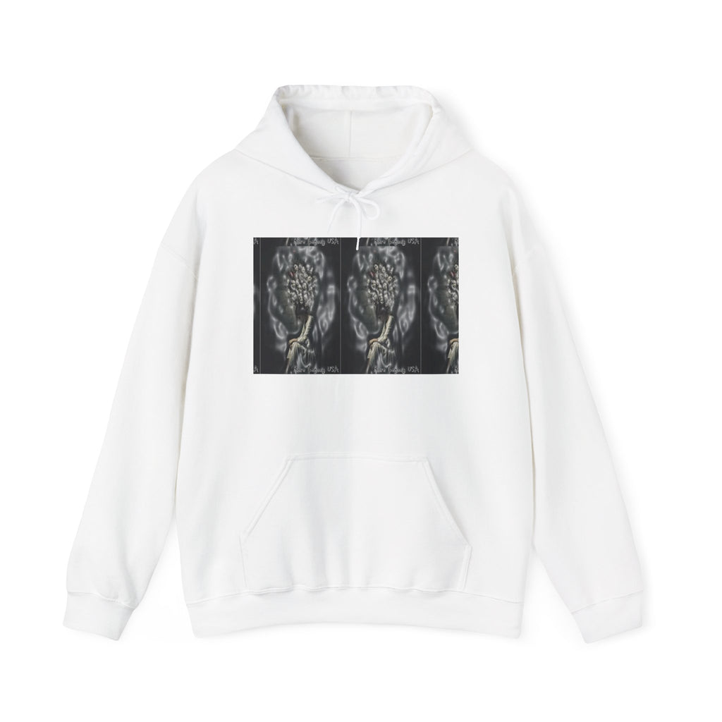 Skull Rose Hoodie — Gothic Floral Skull Graphic Pullover