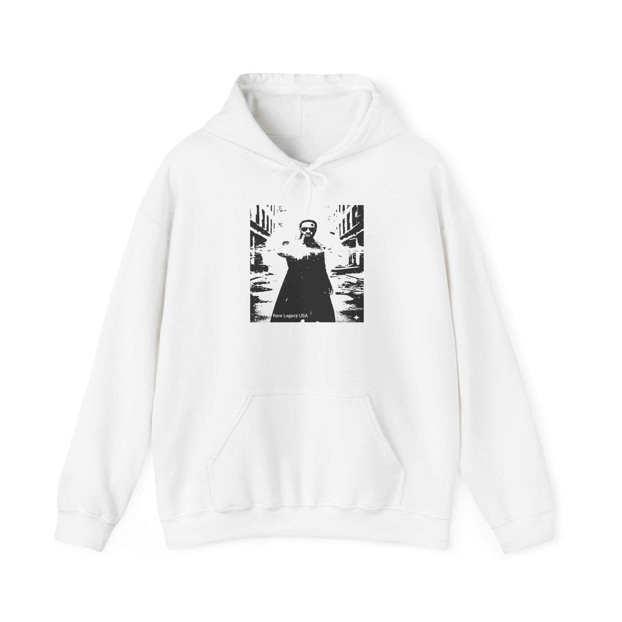 Mystery Noir Hoodie – Monochrome Urban Film Still Sweatshirt