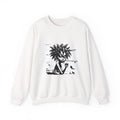 Crewneck Sweatshirt — 'Plant Lady' Black & White Illustration