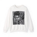 Artistic Afro Portrait Sweatshirt — Monochrome 'Born in the USA' Crewneck