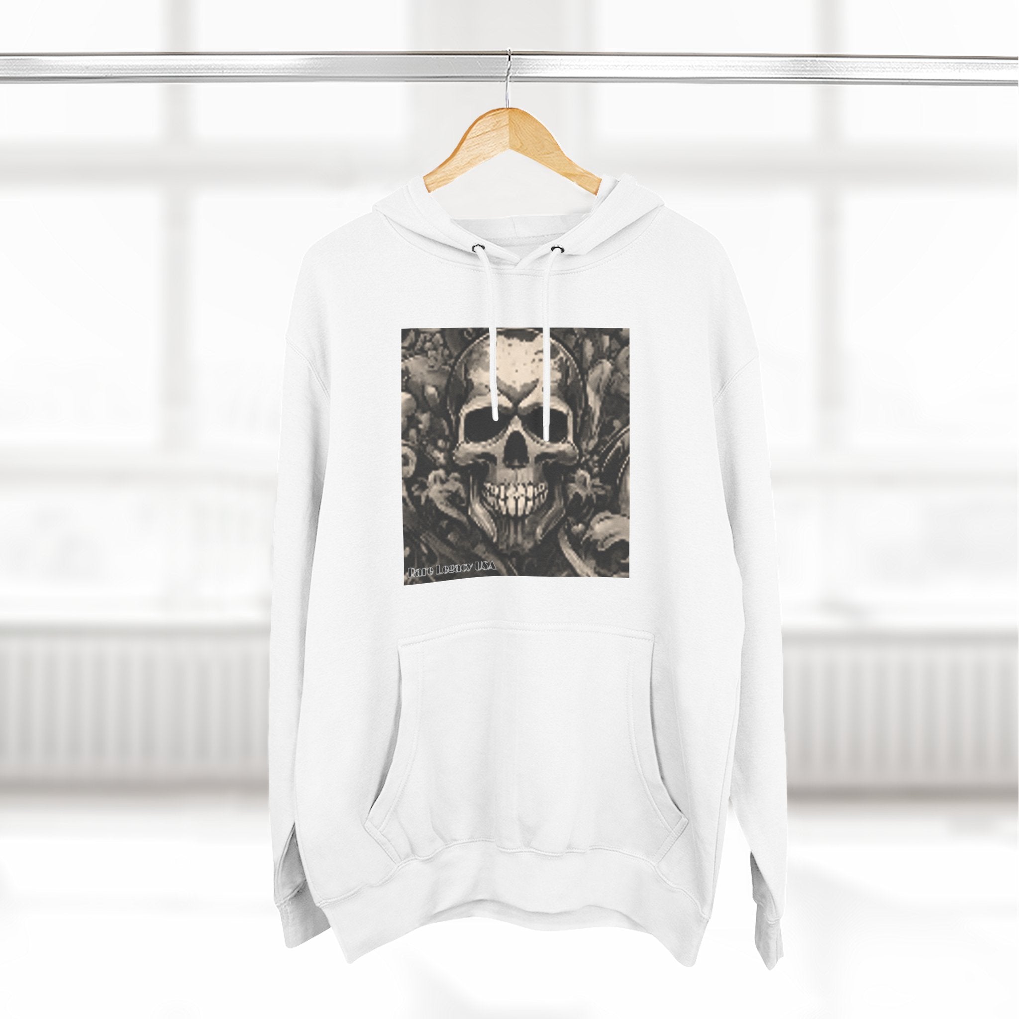 Skull & Roses Hoodie — Vintage Gothic Skull Graphic Pullover