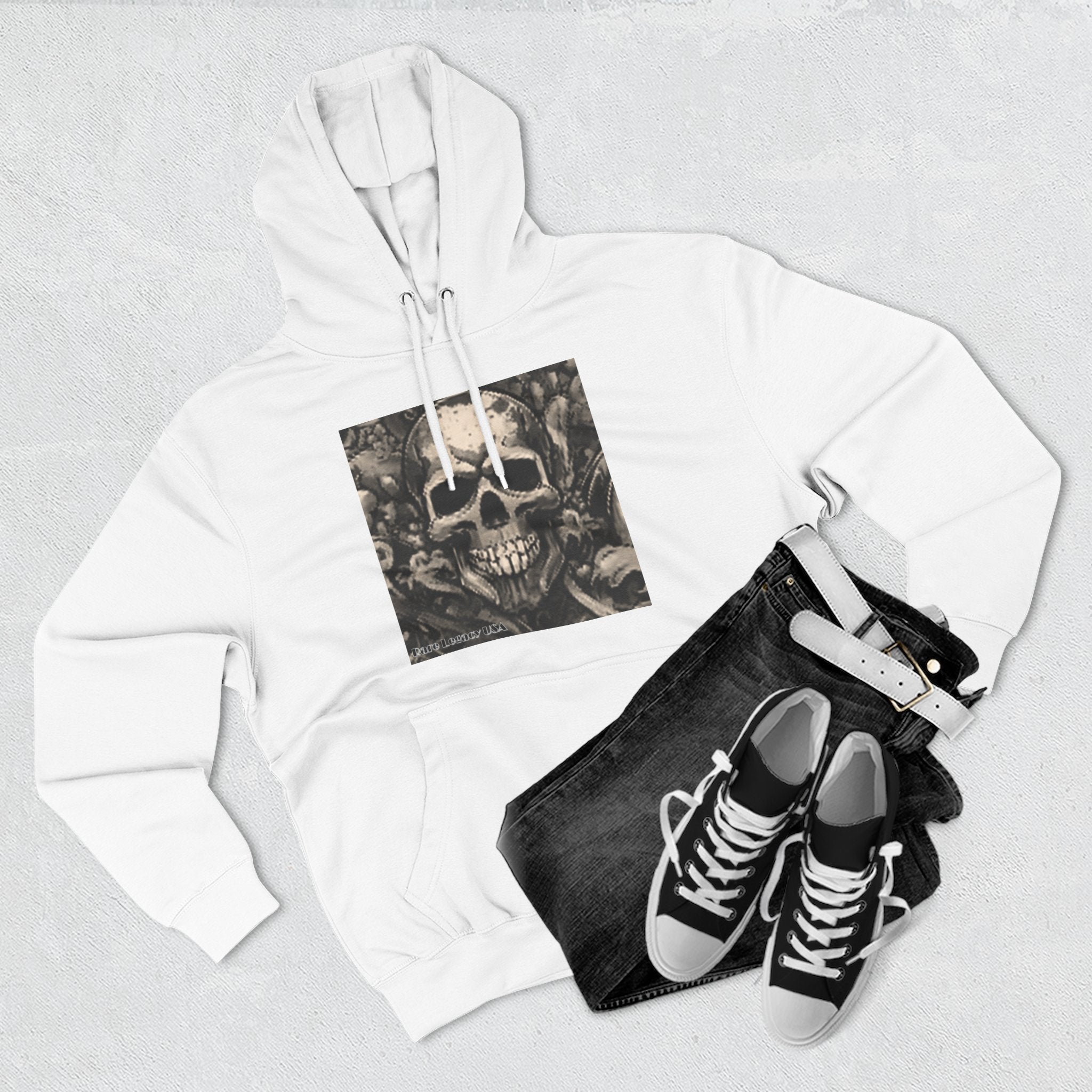 Skull & Roses Hoodie — Vintage Gothic Skull Graphic Pullover
