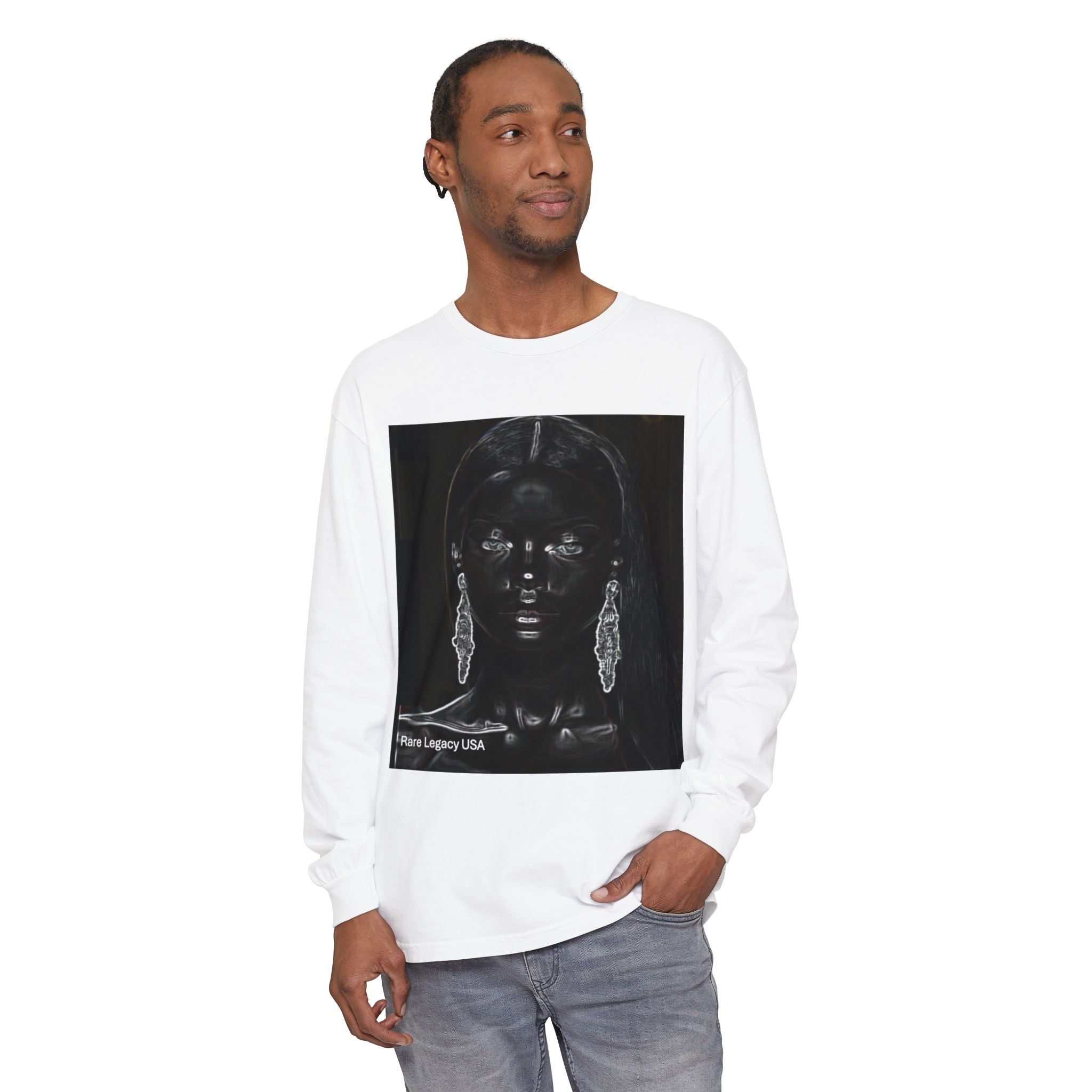 Long Sleeve T-Shirt — Noir Portrait Art Tee (Hairo Legacy USA)