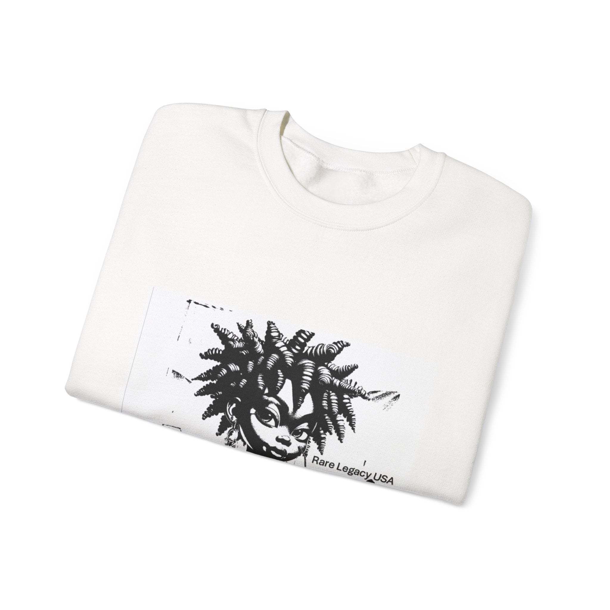 Crewneck Sweatshirt — 'Plant Lady' Black & White Illustration