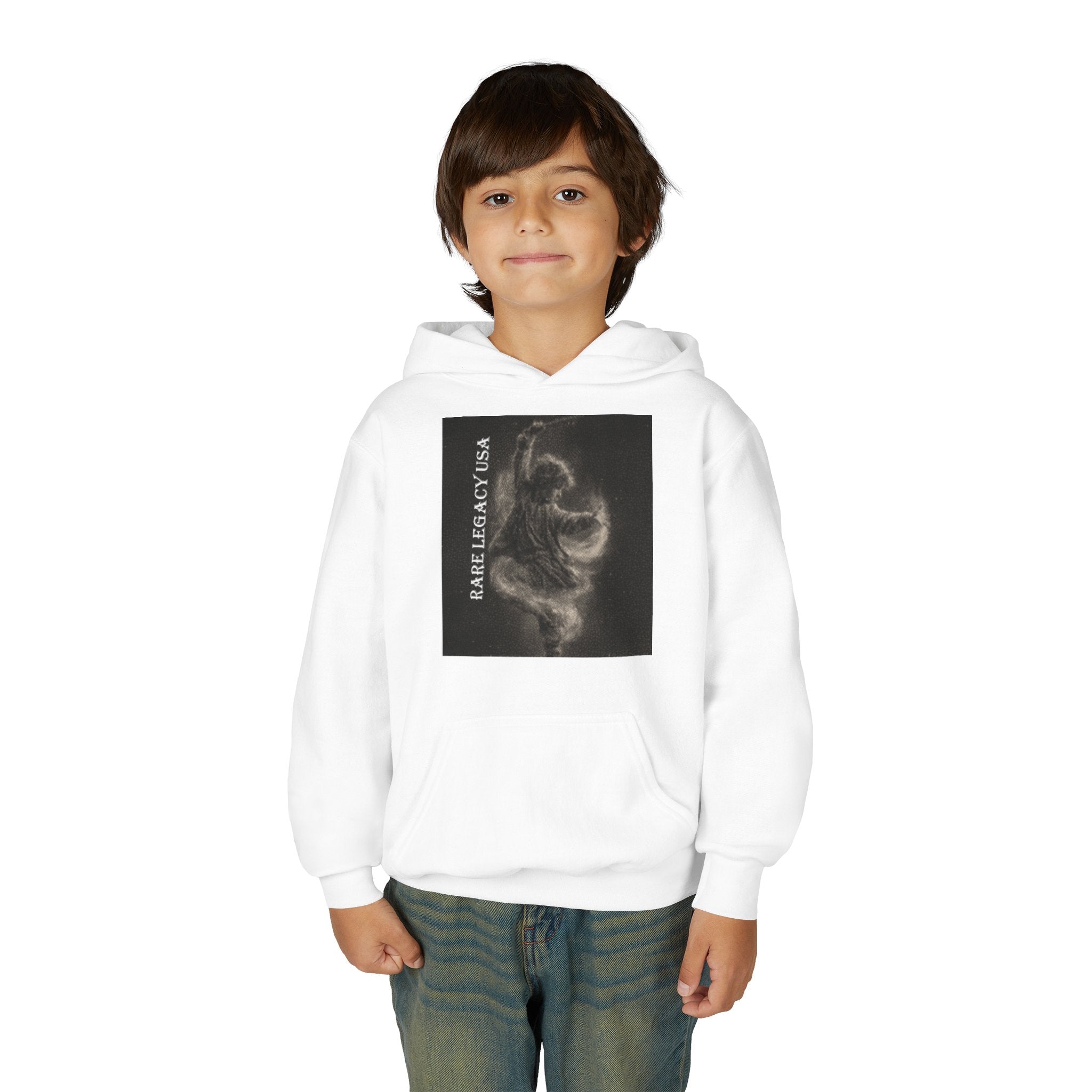 Youth Hoodie — 'Rare Legacy USA' Cosmic Smoke Graphic