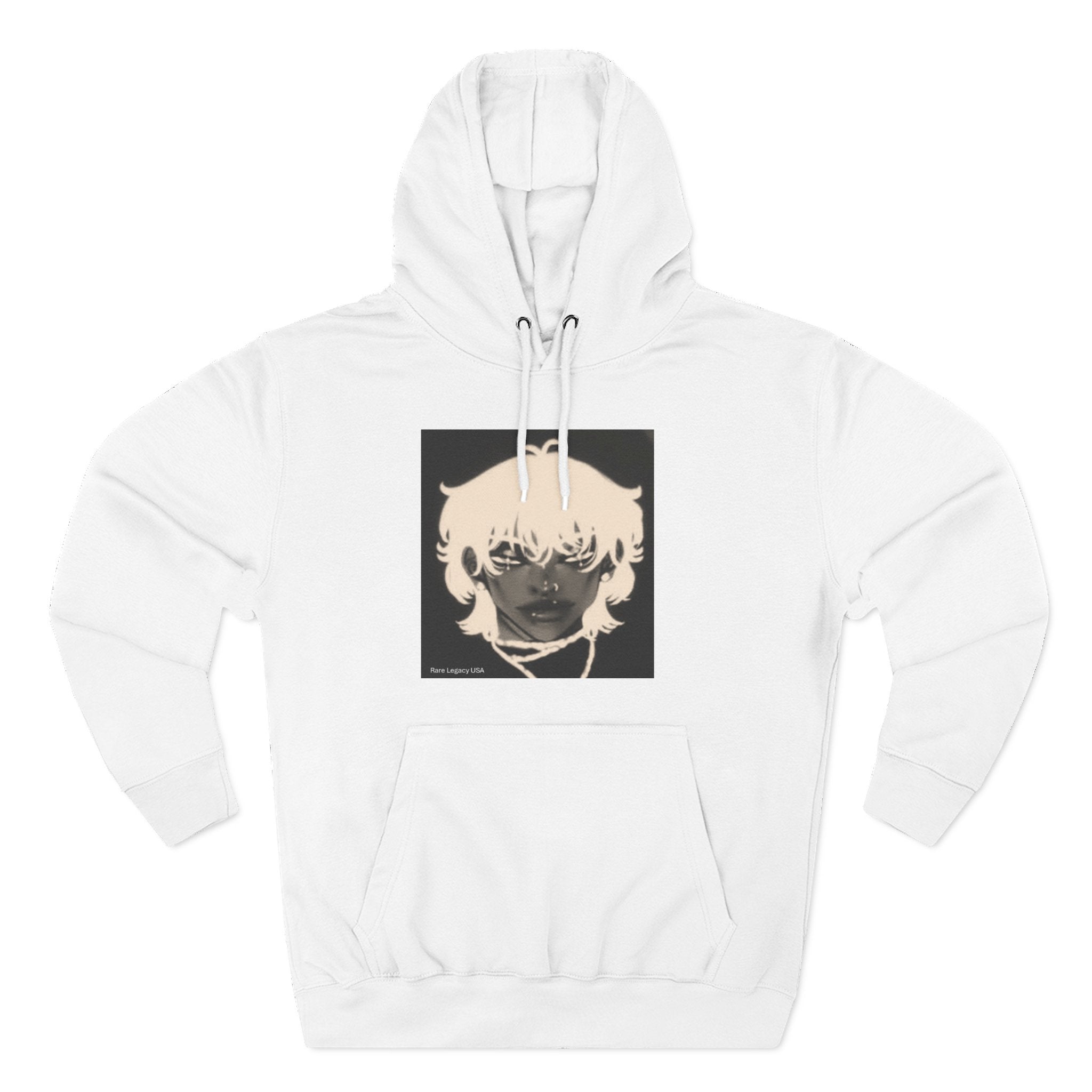 Dark Anime Portrait Hoodie — Moody Inverted Face Graphic Pullover