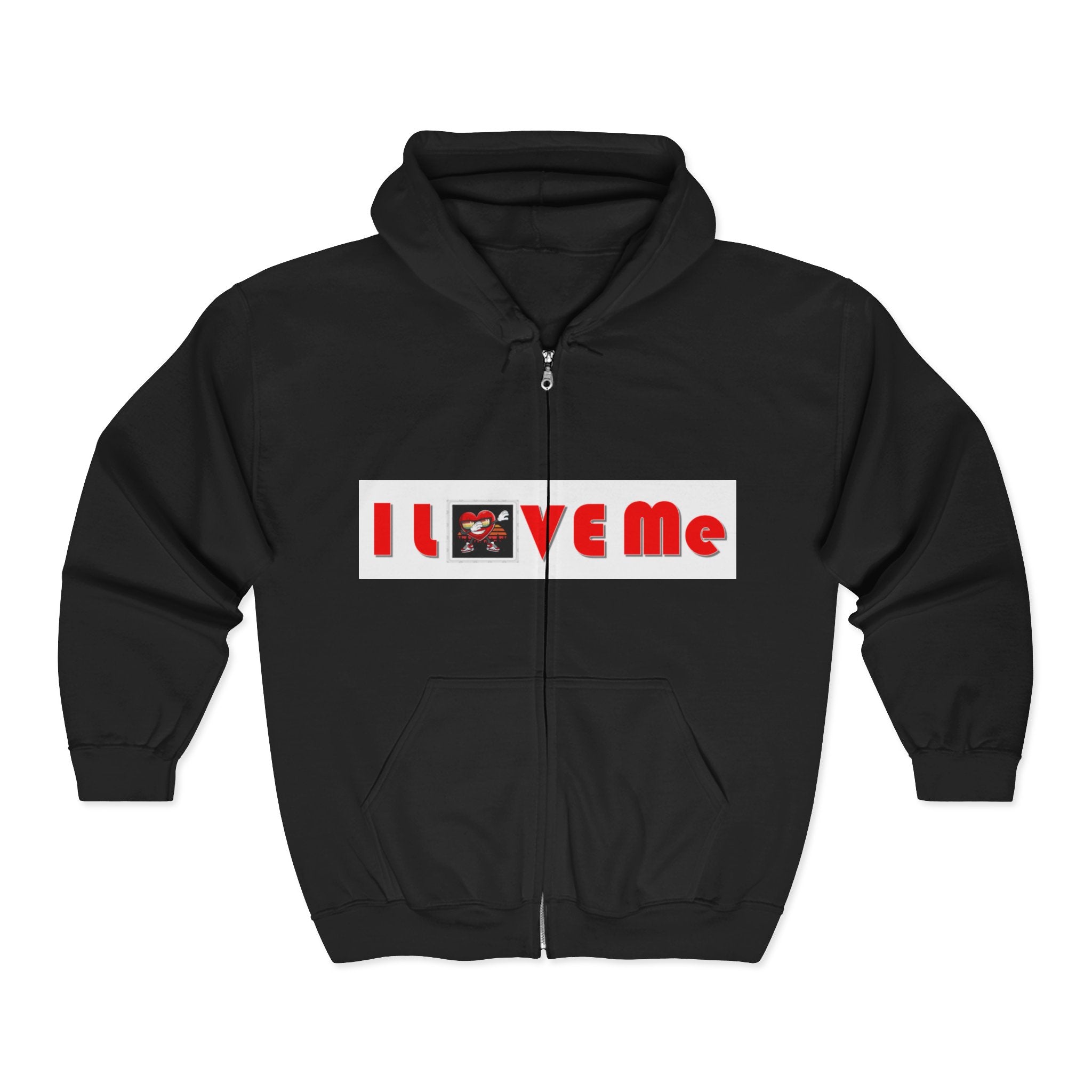 Zip Hoodie — "I Love Me" Graphic Self-Love Full-Zip Sweatshirt