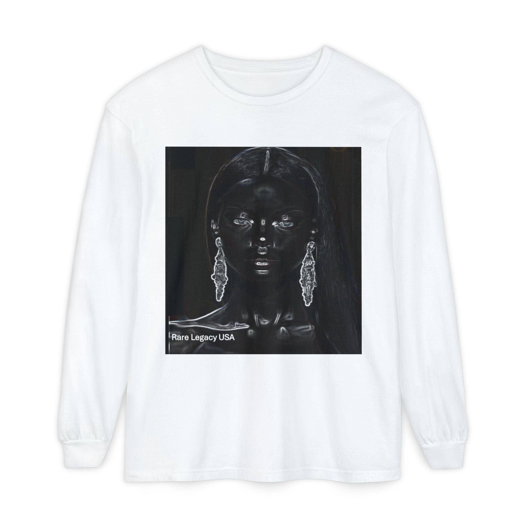 Long Sleeve T-Shirt — Noir Portrait Art Tee (Hairo Legacy USA)