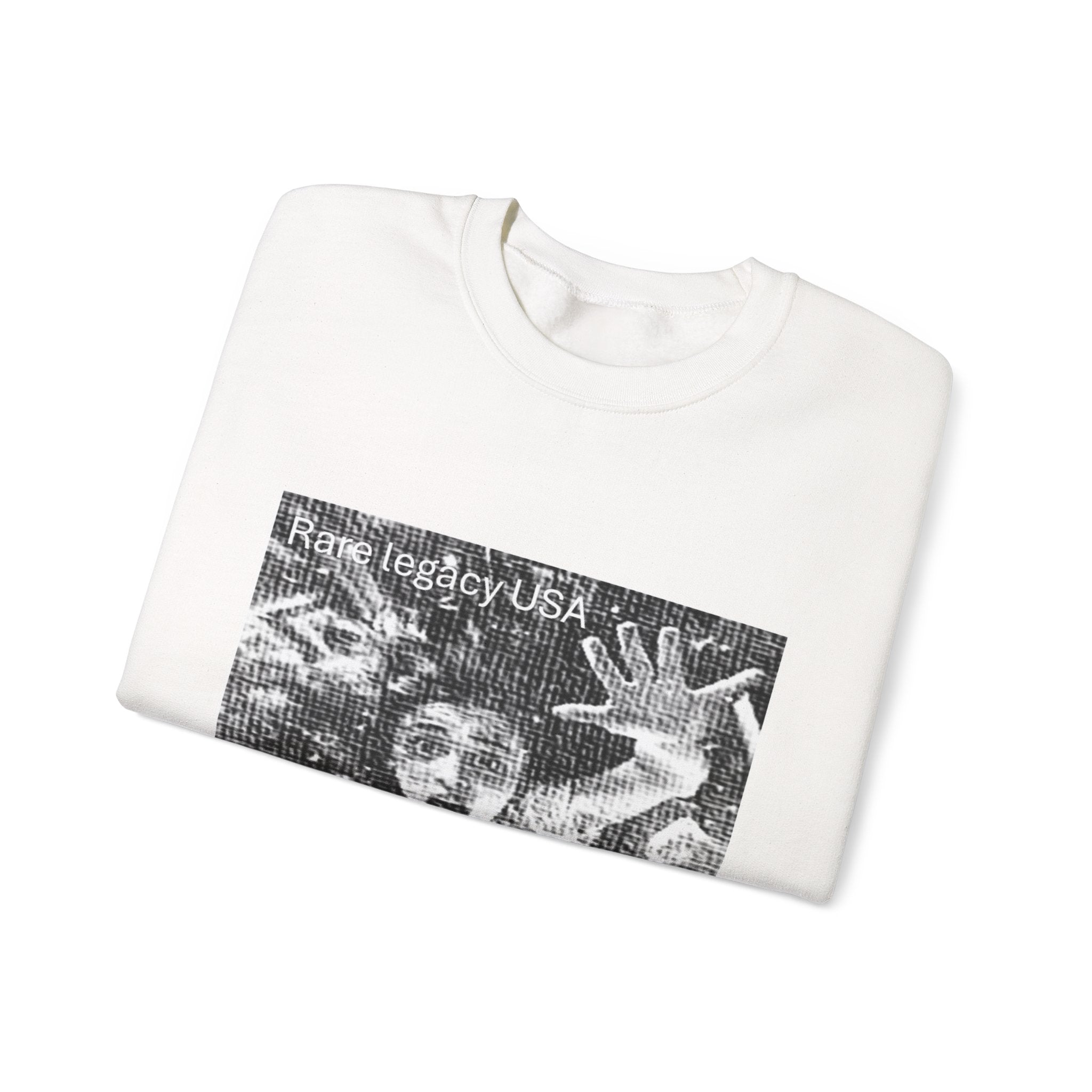 Crewneck Sweatshirt — Vintage Horror Photo "Rave Legacy USA" Graphic