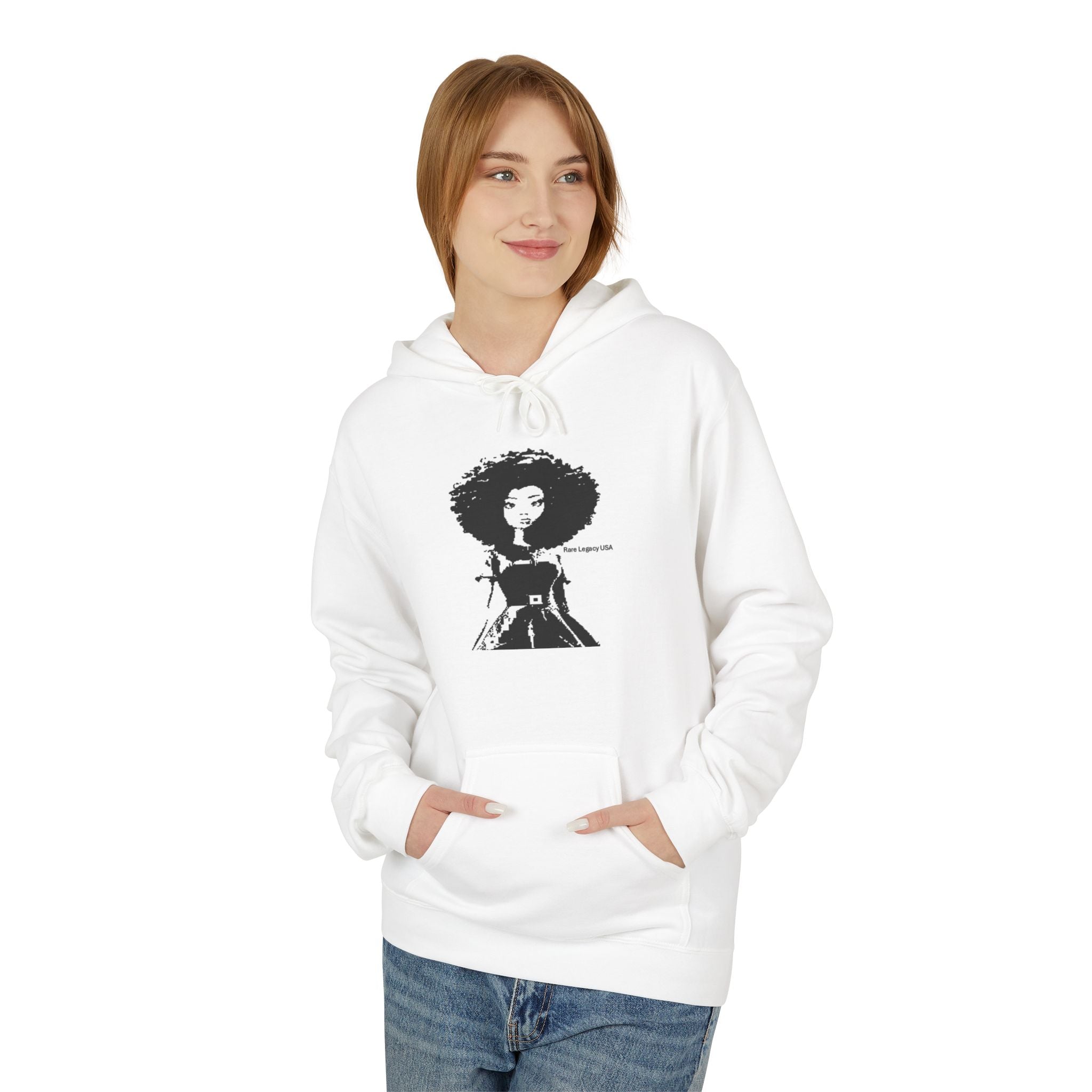 Afro Soul Hoodie — Retro Black & White Silhouette Pullover