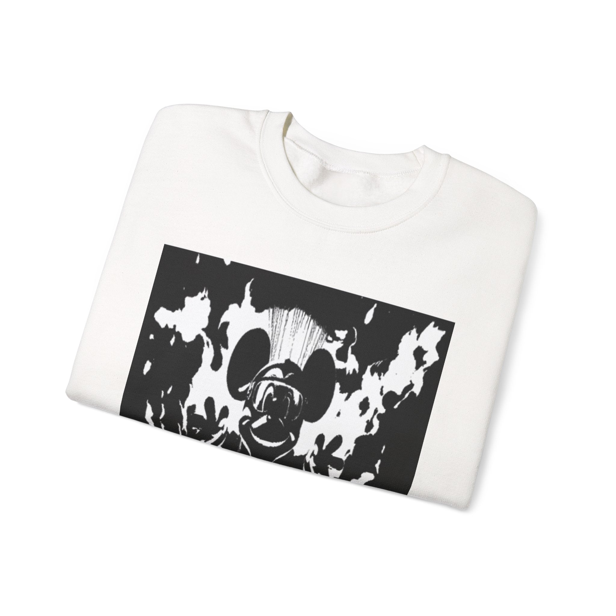 Skull Flames Graphic Sweatshirt — Edgy Monochrome Crewneck