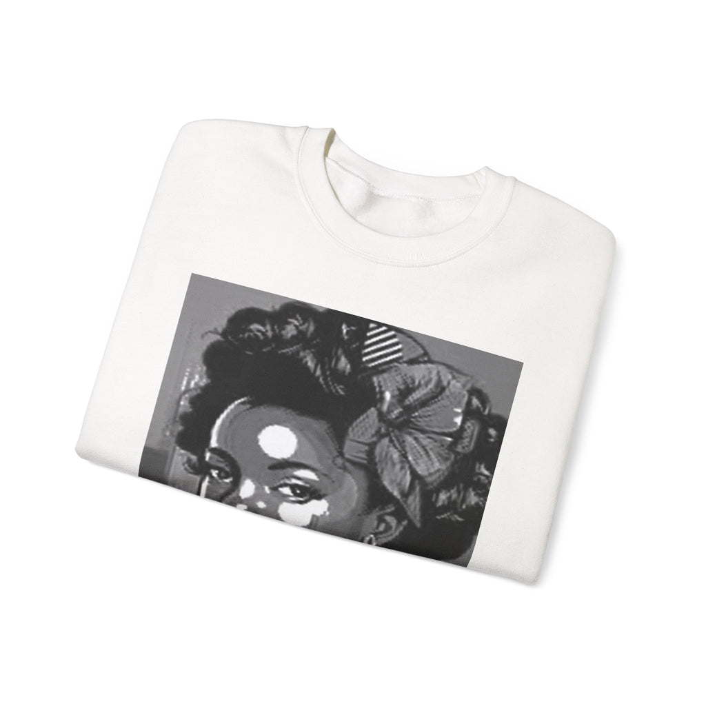 Artistic Afro Portrait Sweatshirt — Monochrome 'Born in the USA' Crewneck