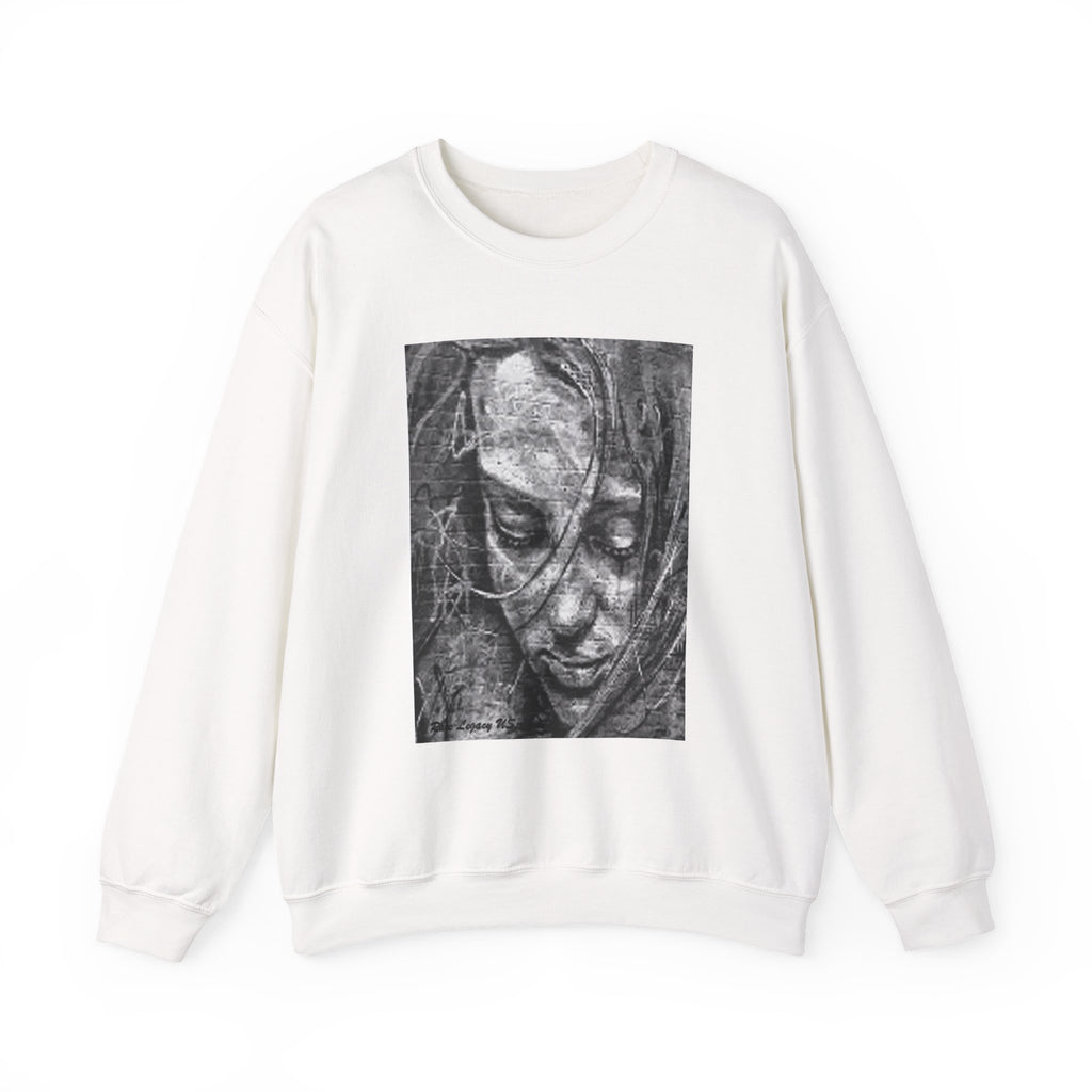 Crewneck Sweatshirt — Moody Charcoal Portrait Art Graphic