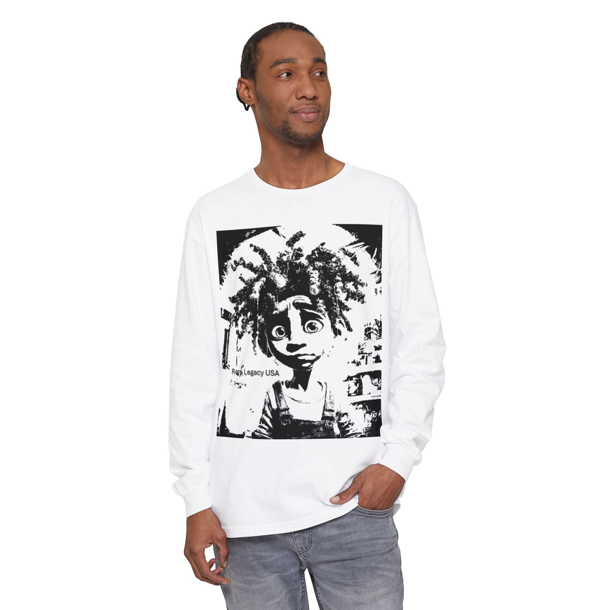 Retro Cartoon Portrait Long Sleeve Tee